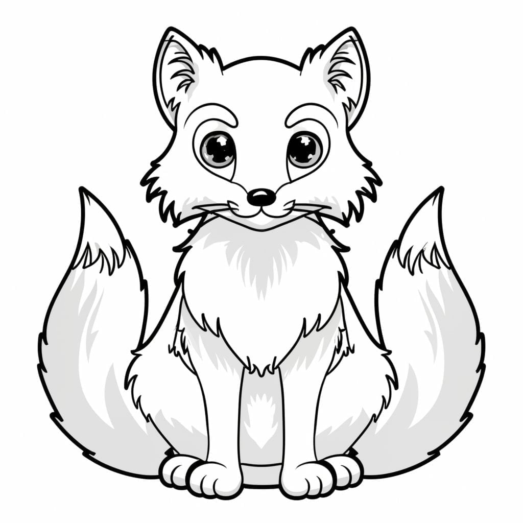 arctic fox coloring sheet - Dapet