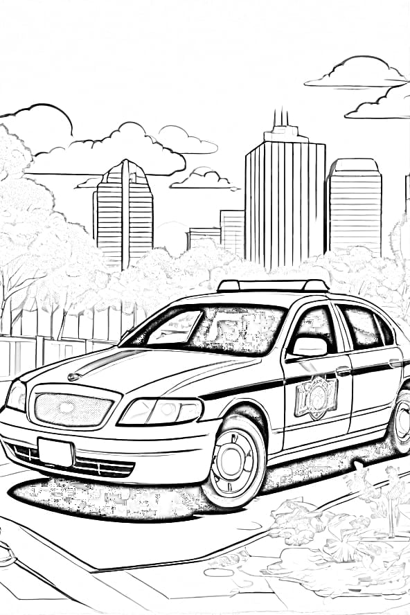modern Police Car Coloring Pages 2024 - Dapet
