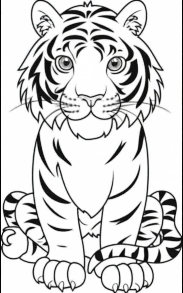 Bengal Tiger coloring pages Printable Download 1