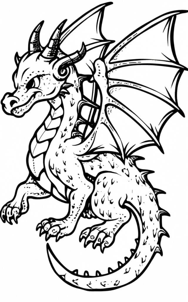 Best Cute Realistic Dragon Coloring Pages