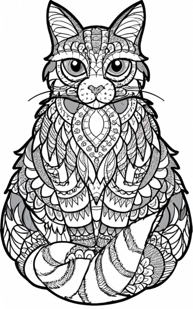 Mandala Realistic Coloring Pages Of Cats