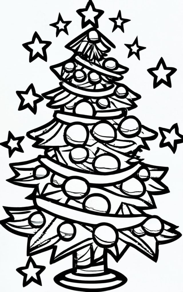 Christmas coloring pages christmas tree 2024
