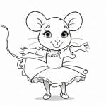 mouse angelina ballerina coloring page printable