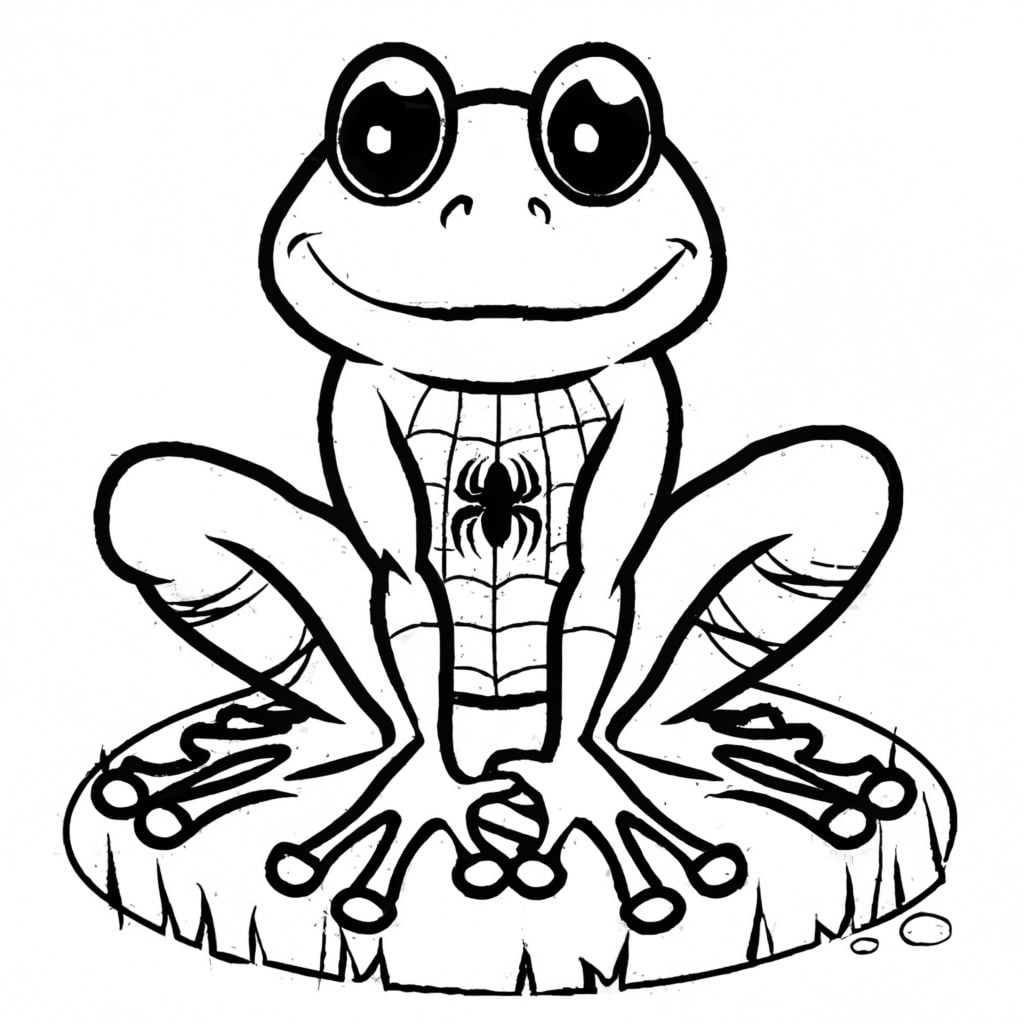 Spiderman Frog Coloring Pages