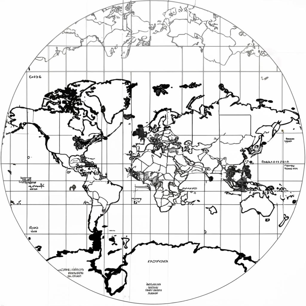 World Map Color Pages Free Printable