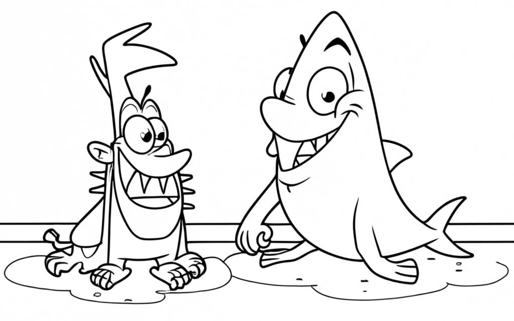 Zig And Sharko Coloring Pages Free printable