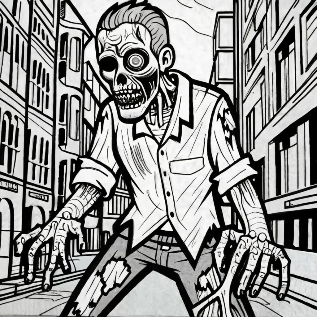Zombie Coloring Pages free printable