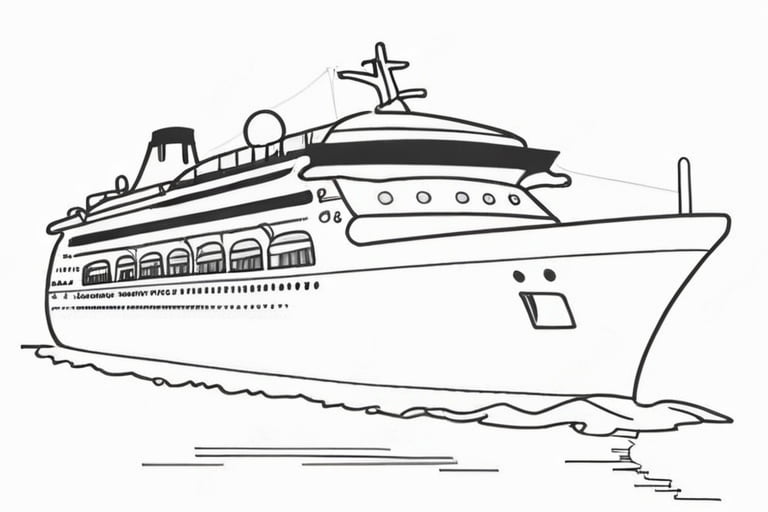 cruise ship coloring pages for kids