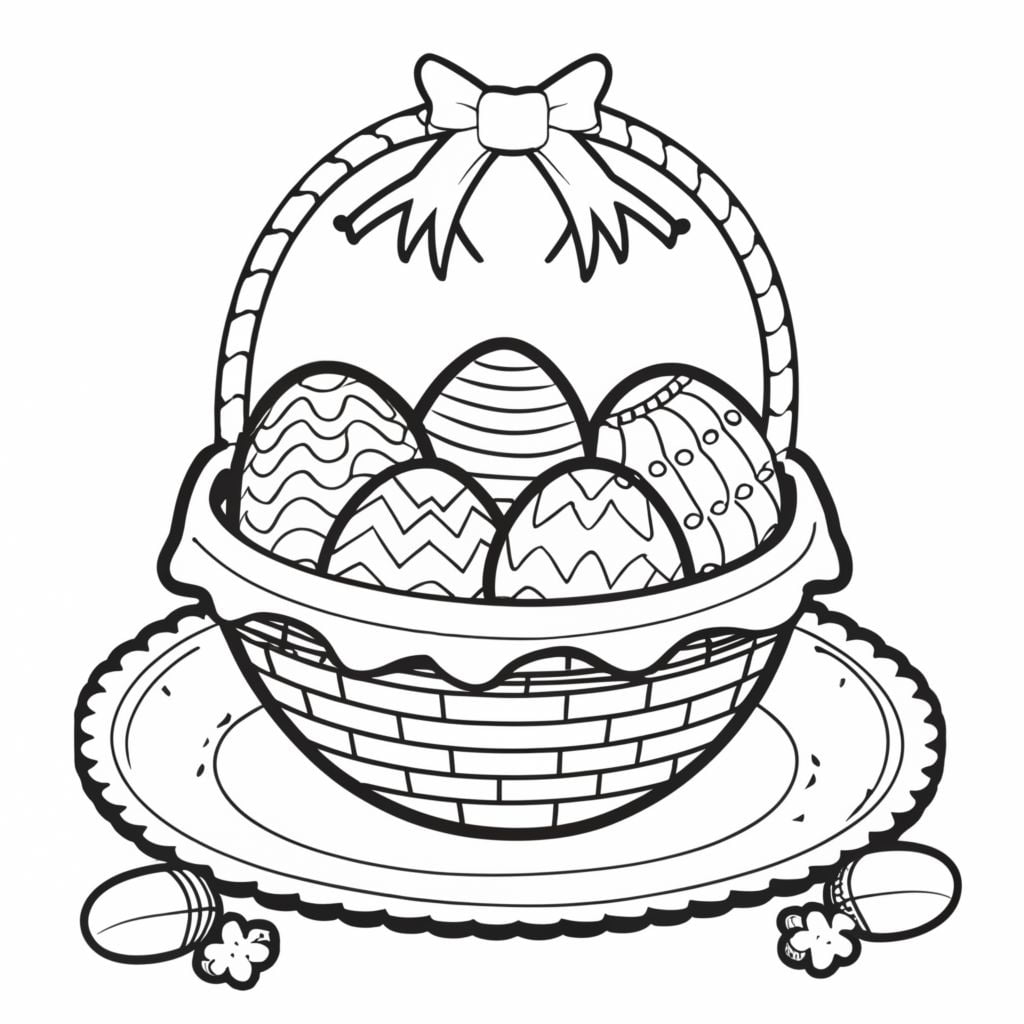 easter basket colouring pages
