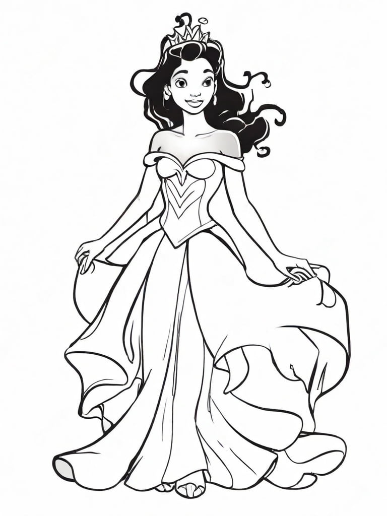 free printable princess tiana coloring pages